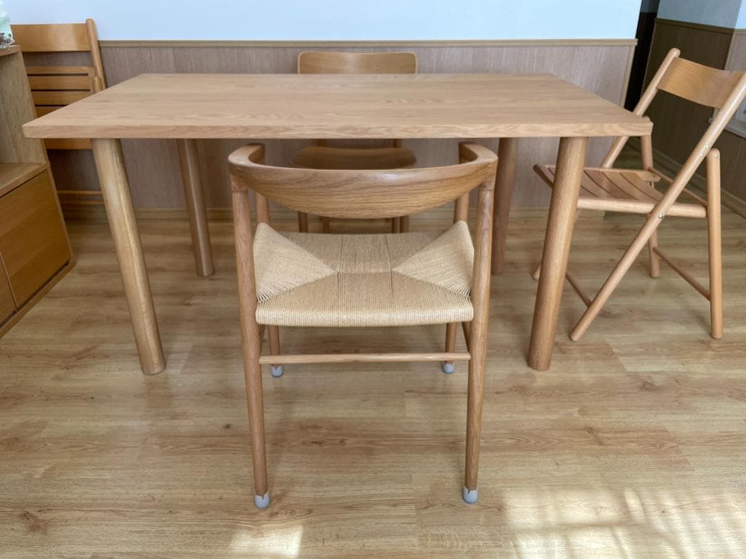 【無印良品】出品4/6迄 木製テーブル 140x80 オーク材 直接受け渡し