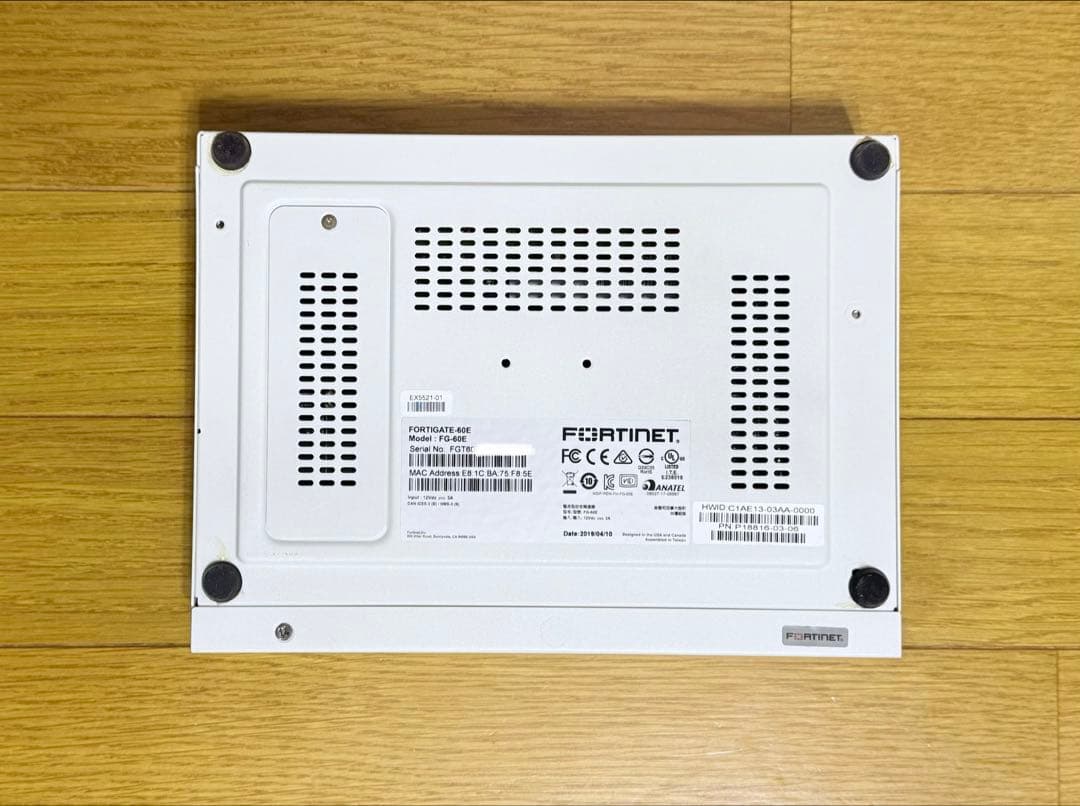 FORTINET FORTIGATE-60E(ライセンス切)【v7.4.7】①