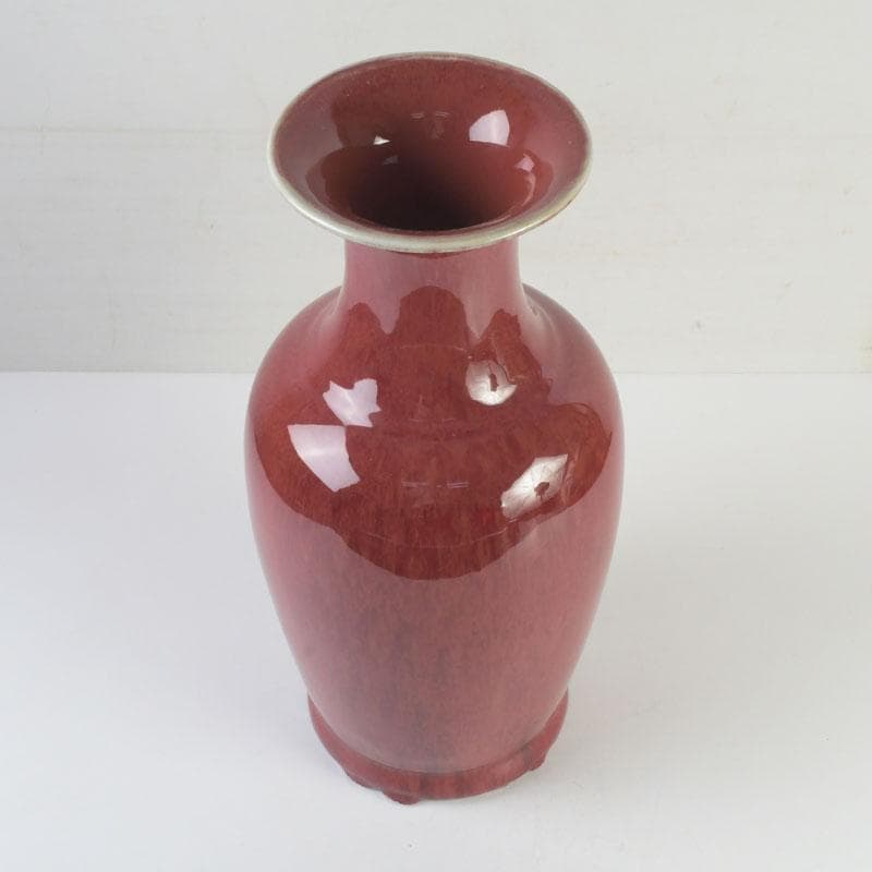 中国　缸豆紅釉　花瓶　V　9815A