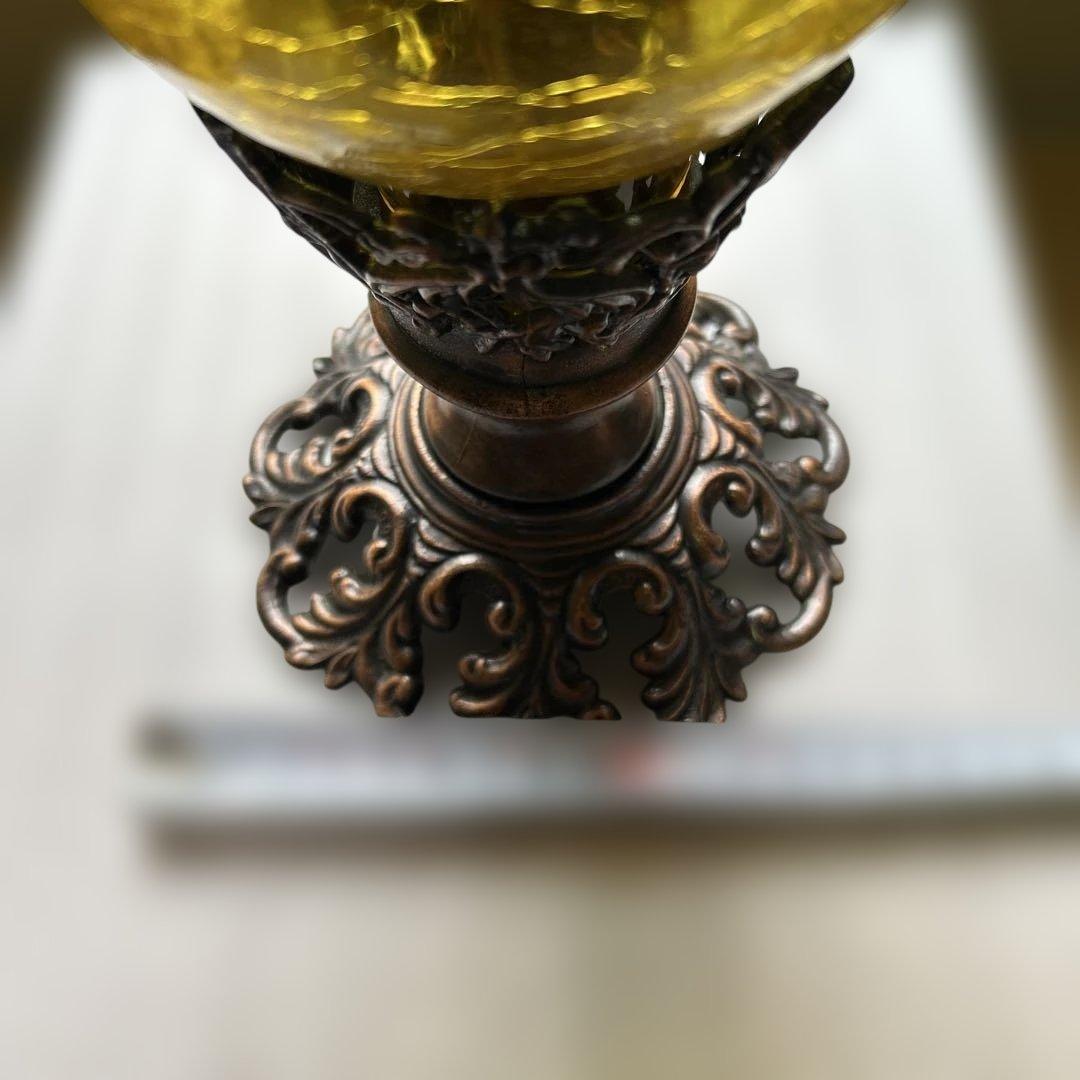 ビクトリアン風イエローガラスオイルランプ