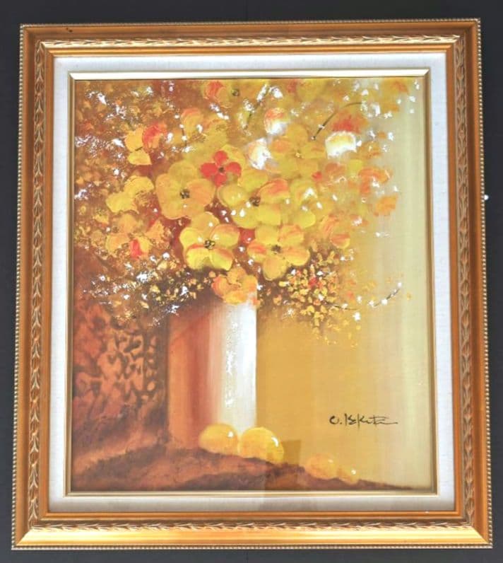 真作保証　柿田治　油彩 10号　直筆サイン