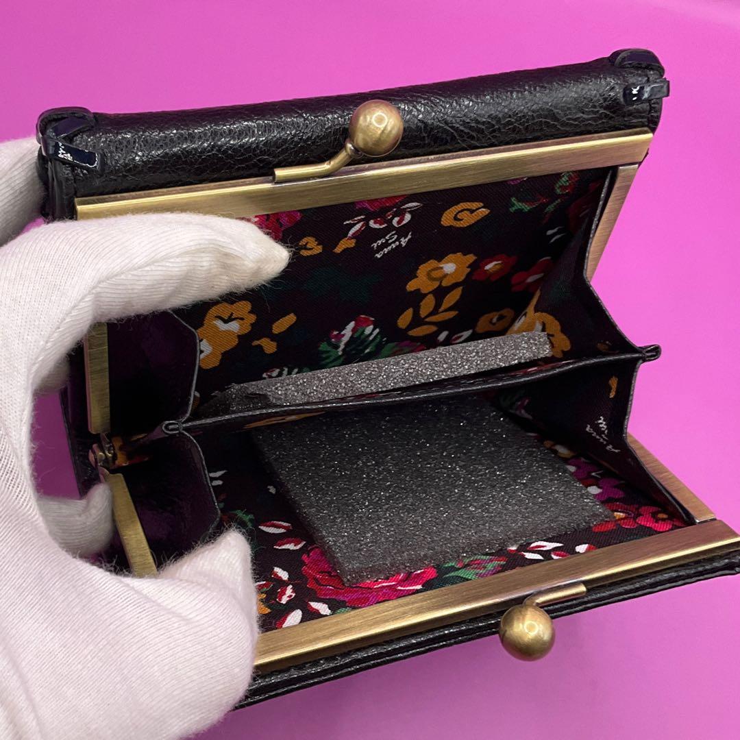 【新品】定価22000円アナスイ財布ブラック★ルビーがま口二つ折り