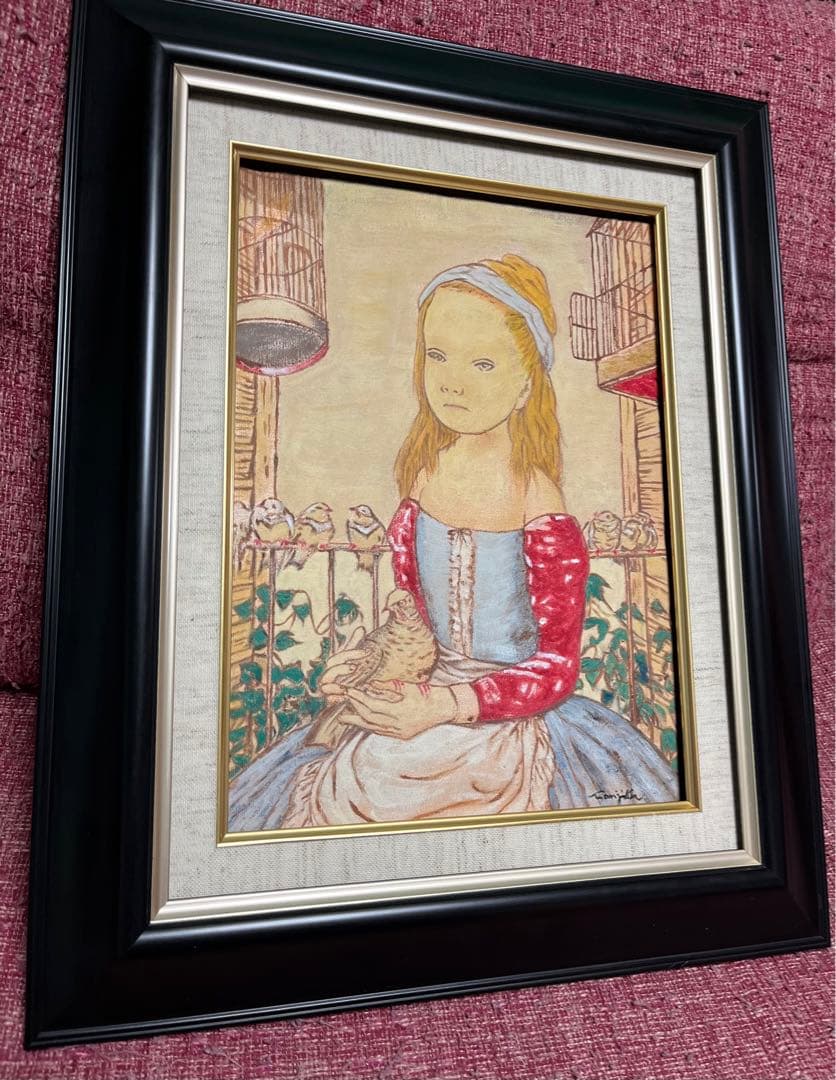 藤田嗣治 絵画 油絵 油彩 肉筆 額縁