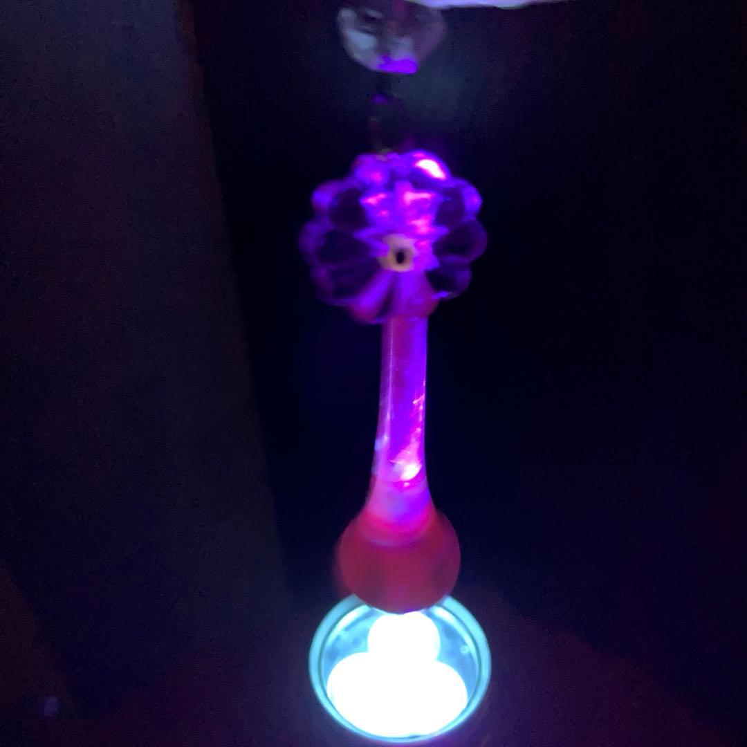 シャンデリア　1920年　フランス（紫と虹）アンティーク　オパールセント