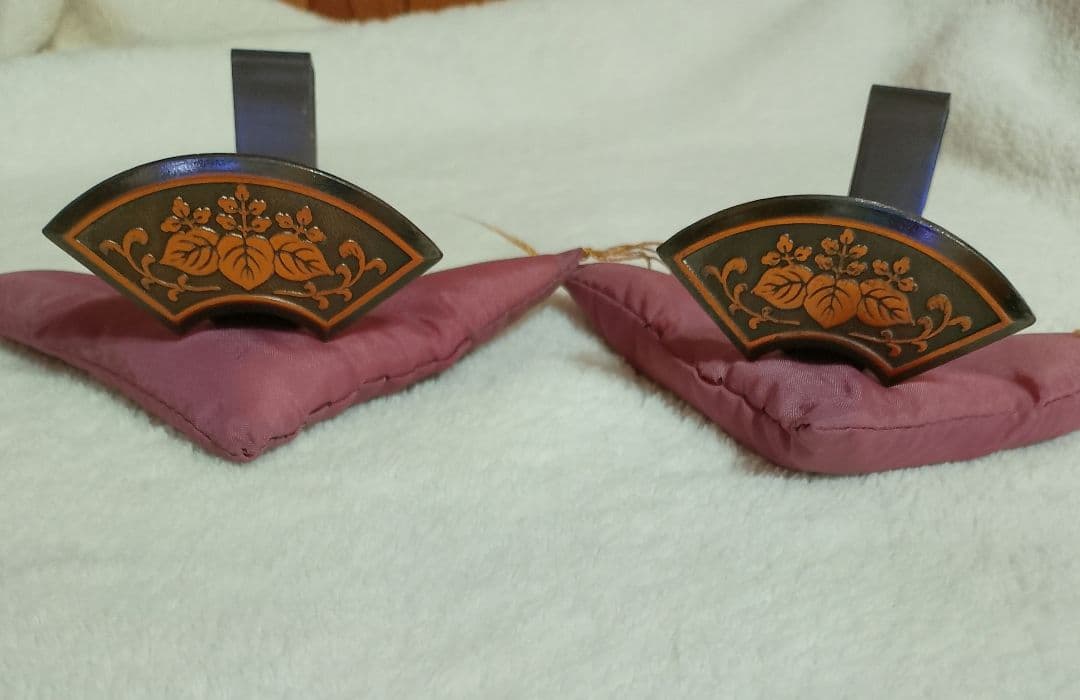 ★即日発送★送料込み★家紋【純金メッキ】純金鍍金　銅　高級木製額縁 　額受金具