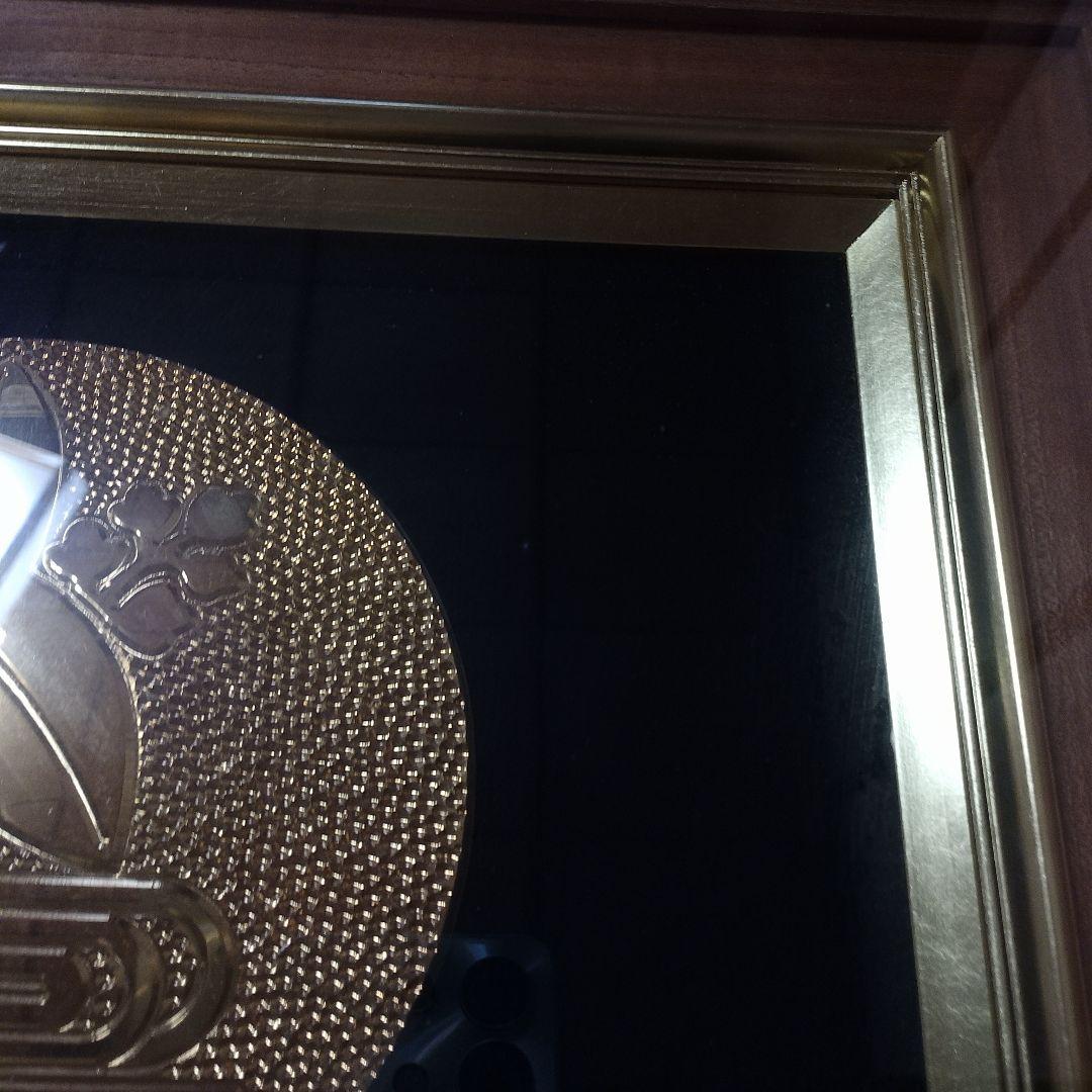 ★即日発送★送料込み★家紋【純金メッキ】純金鍍金　銅　高級木製額縁 　額受金具