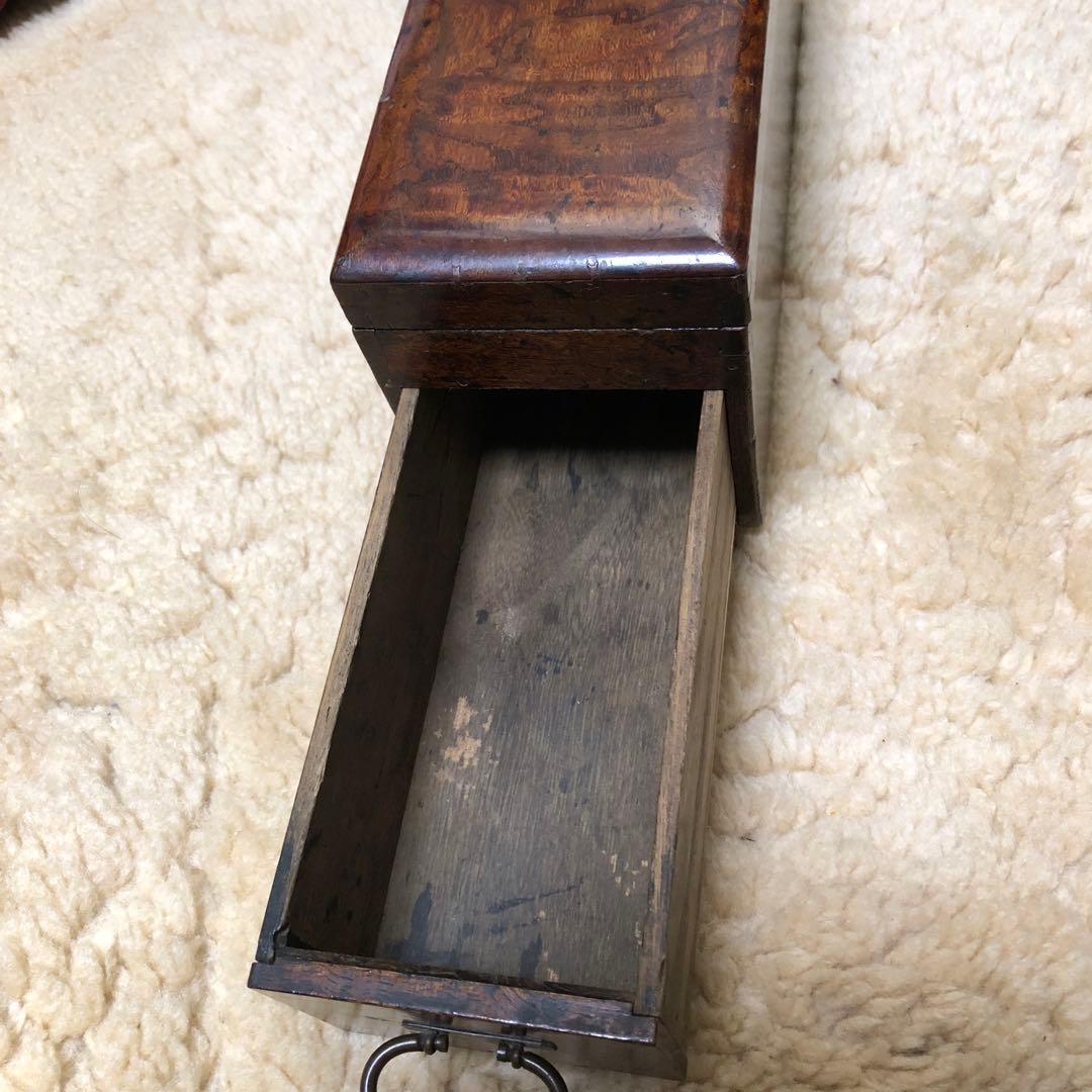 欅玉杢硯箱　　骨董品