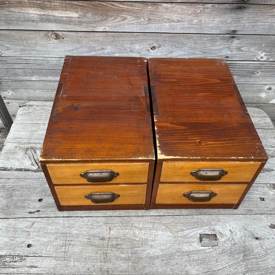 ヴィンテージ引き出し棚2個セット