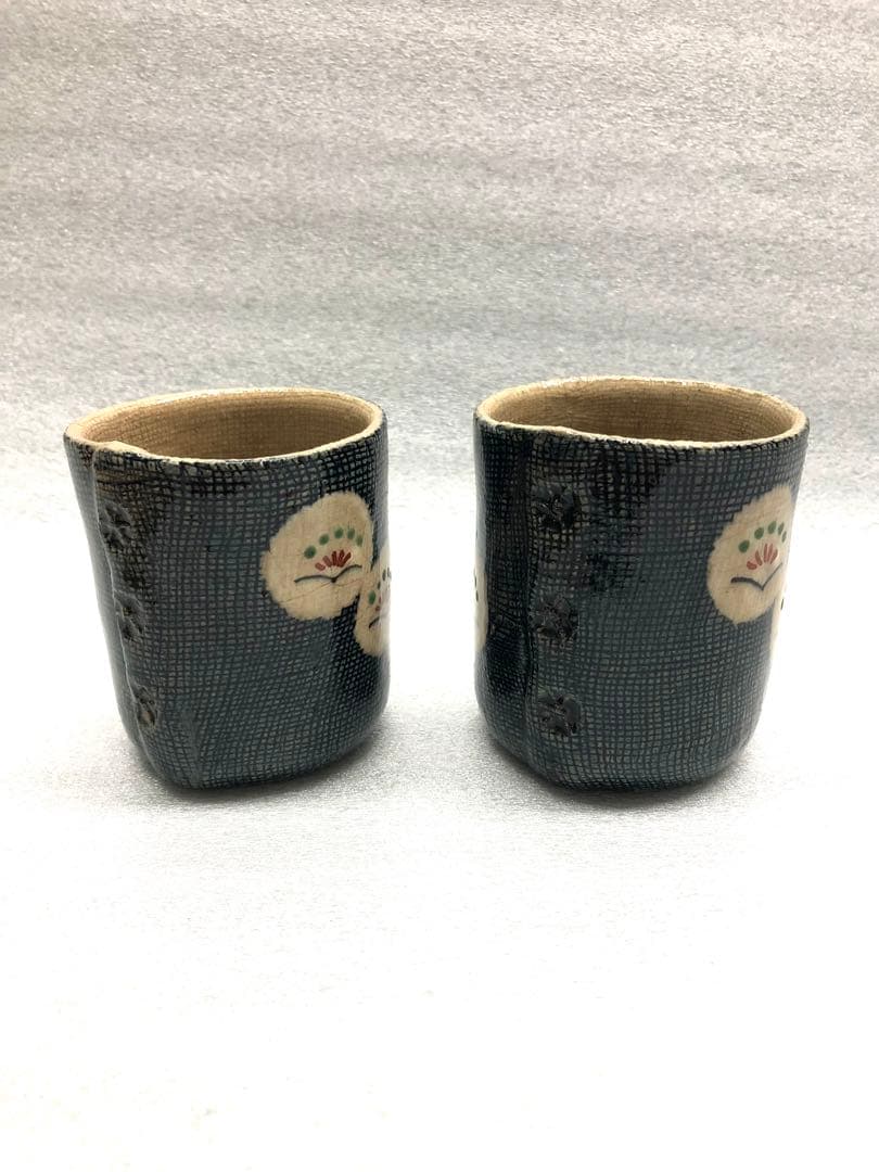 田中正生　夫婦湯呑　益子焼　湯呑み茶碗