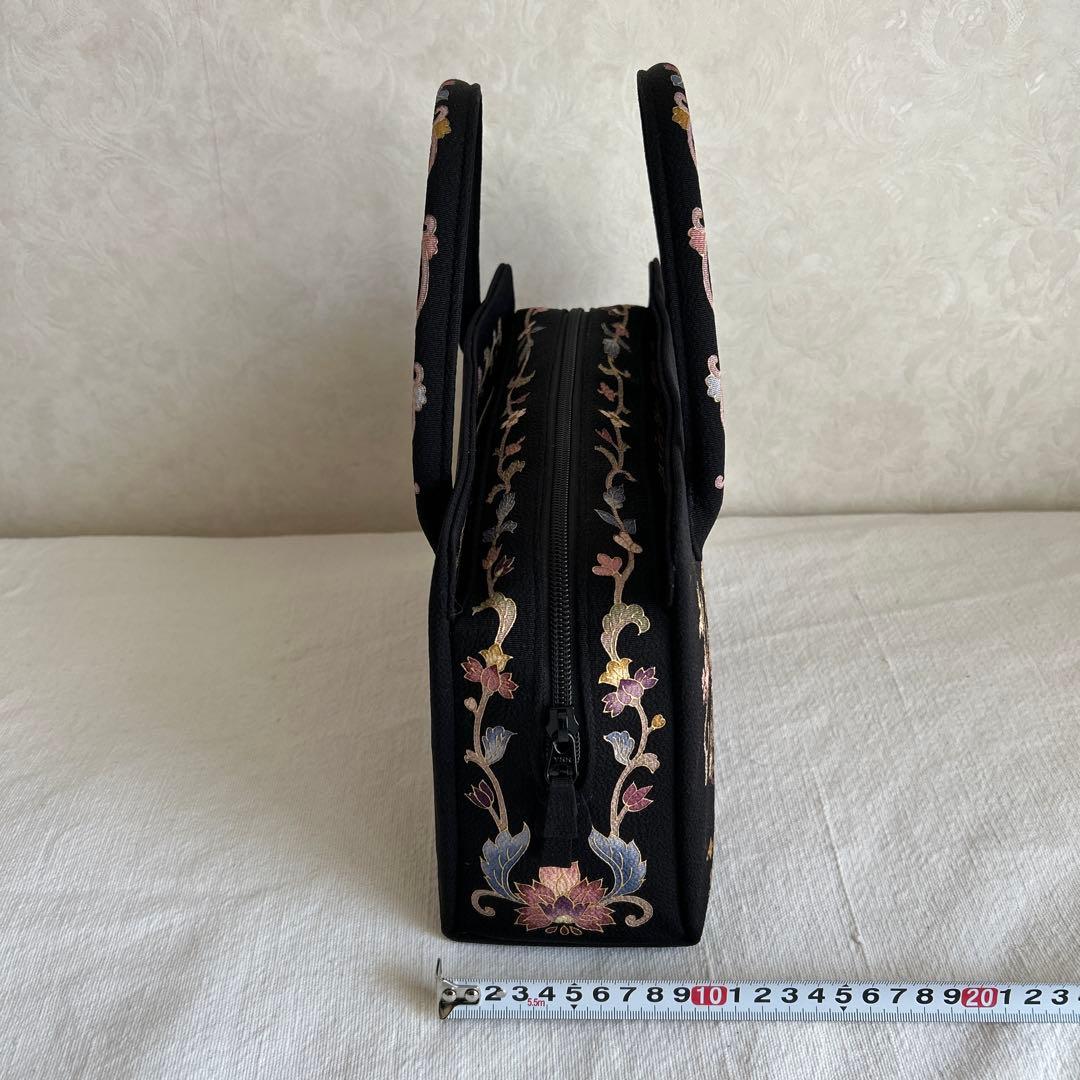 岡重 利休バッグ / 蓬莱袋 正絹