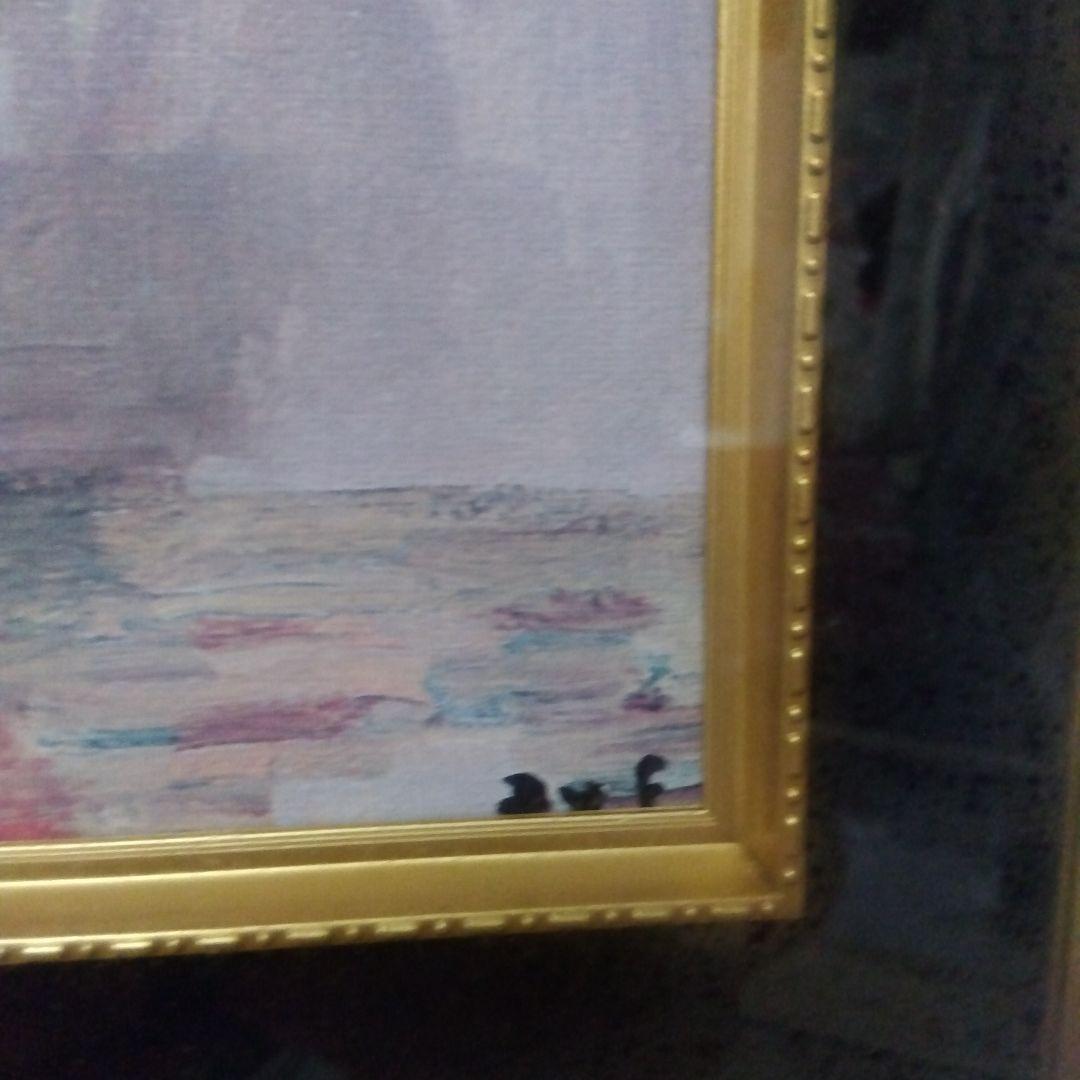 油絵　花　額装