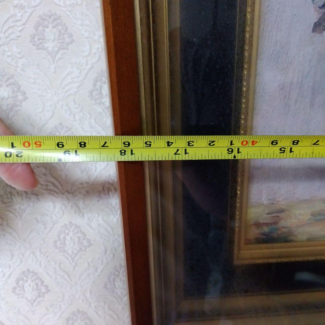 油絵　花　額装