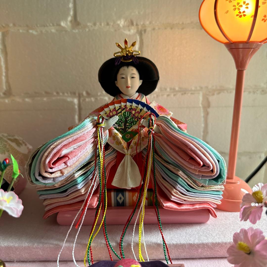 ひな人形セット ピンク 桜の装飾