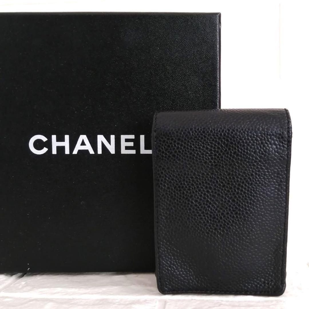 M　CHANEL ココマーク　キャビアスキン　シガレットケース