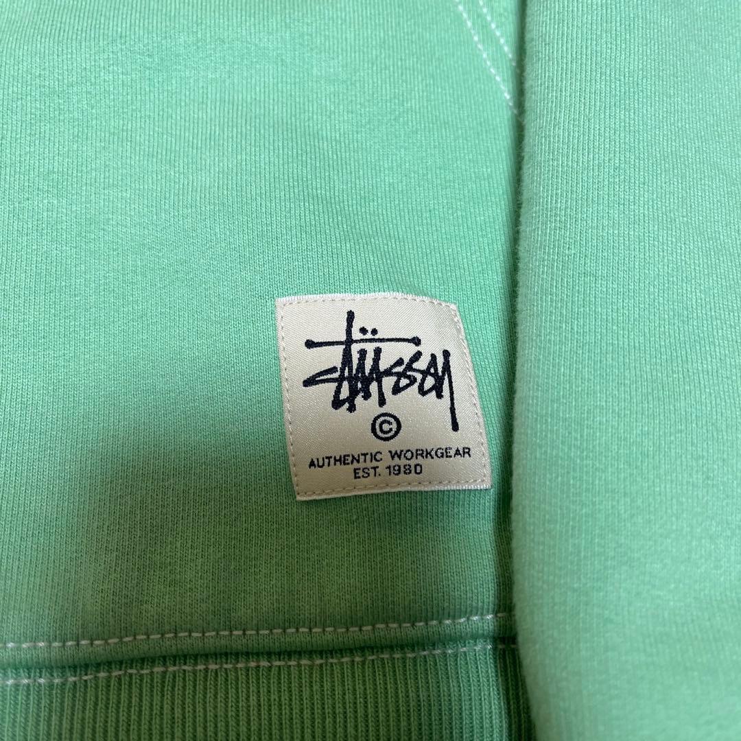 Stussy ミントグリーン フルジップパーカー Lサイズ　緑　スウェット