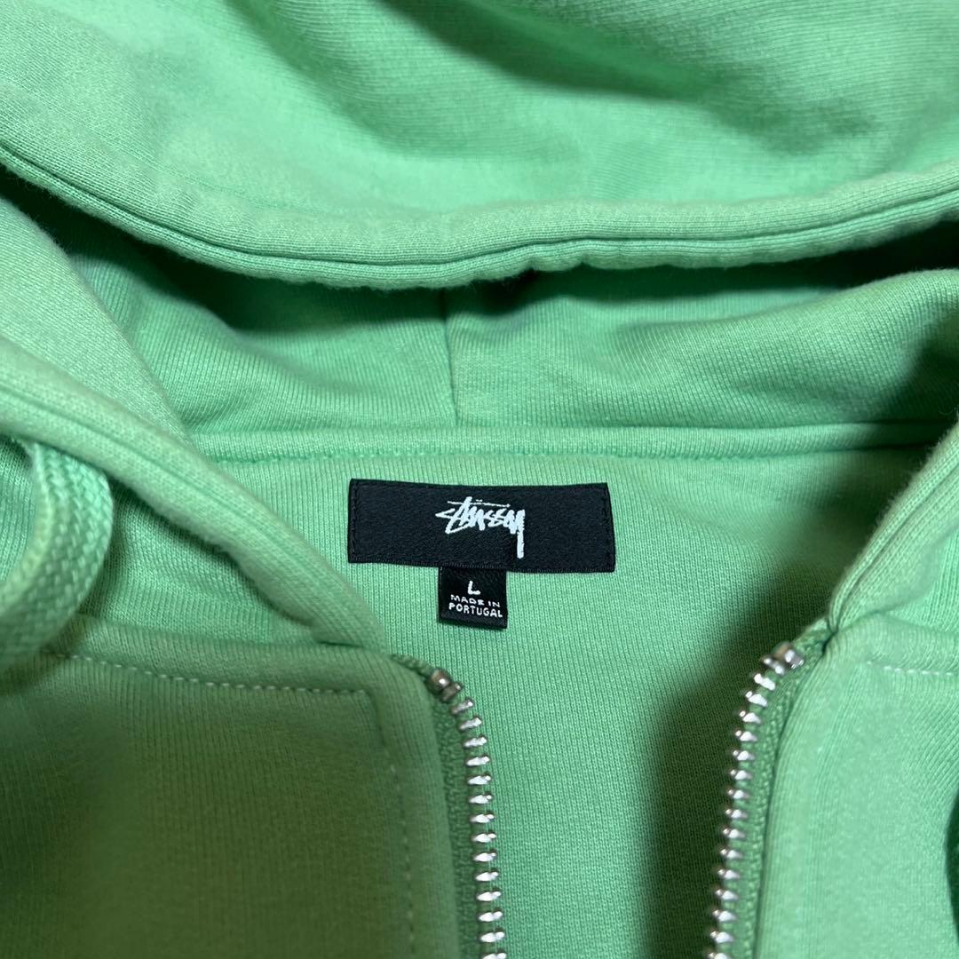 Stussy ミントグリーン フルジップパーカー Lサイズ　緑　スウェット
