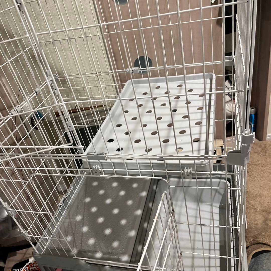 STADIUM 二段式キャットケージ ホワイト縦130✖️横80