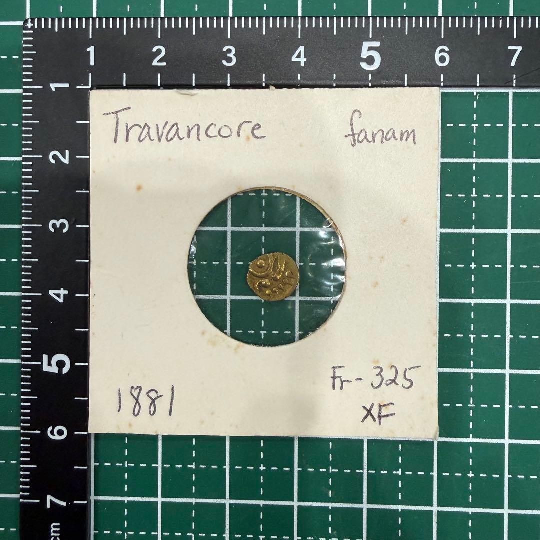 No.67 アンティーク 金貨 インド ファナム トラバンコール 1881
