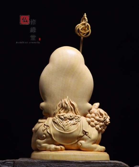 【修縁堂】極上彫 木彫り 仏像 地蔵菩薩座像 彫刻 仏教工芸品 柘植材