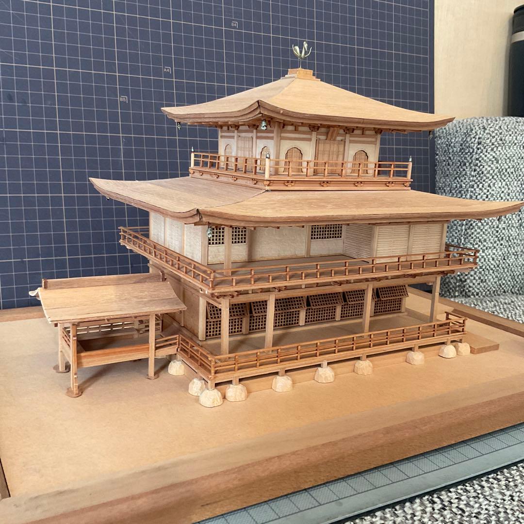 完成品　Woody JOE/ウッディジョー 1/75 金閣　白木作り【組立済み】