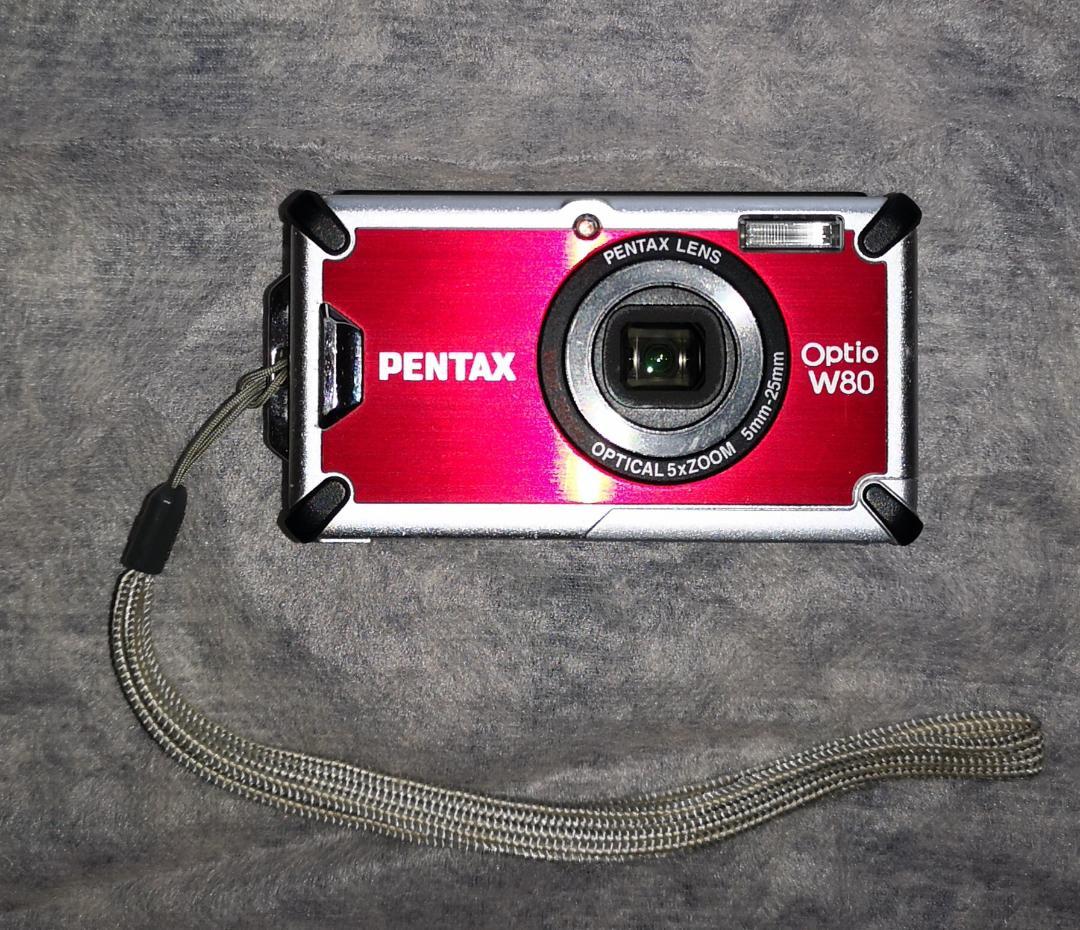防水カメラPENTAX optio W80レッド