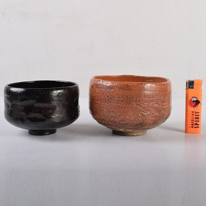 茶道具　楽吉左衛門　赤楽　黒楽茶碗　時代箱　M　R7750