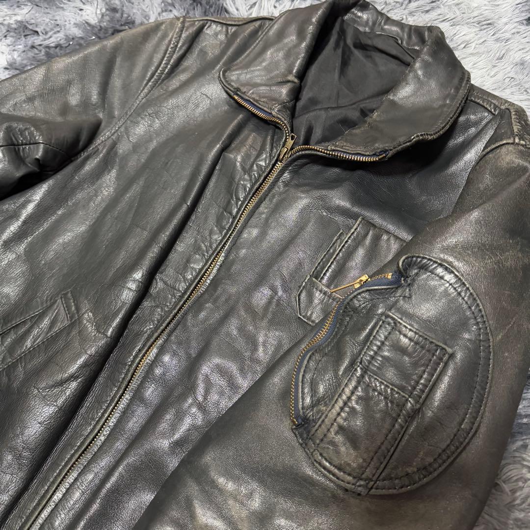 70s〜80s フランス軍 パイロット レザージャケット ユーロビンテージ