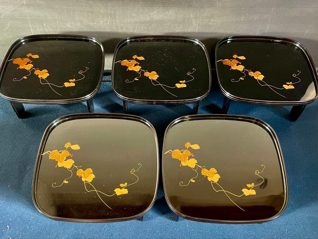 割引❣️「母」 輪島塗 蔦蒔絵 轡形 本膳 10客 大向高洲堂 共箱（125柱本）