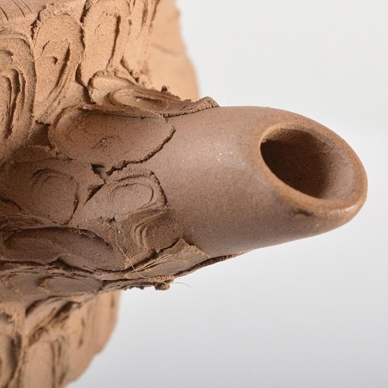 中国　紫砂　黄泥　布袋摘　梅文　急須　茶壷　在銘　C　R5770