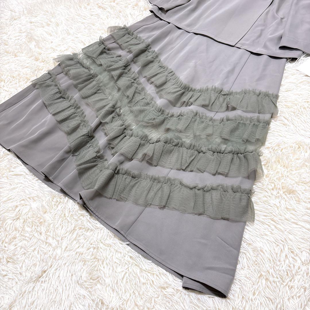 完売品 新品タグ付 et.univer トランスペアレントヘムセットアップドレス