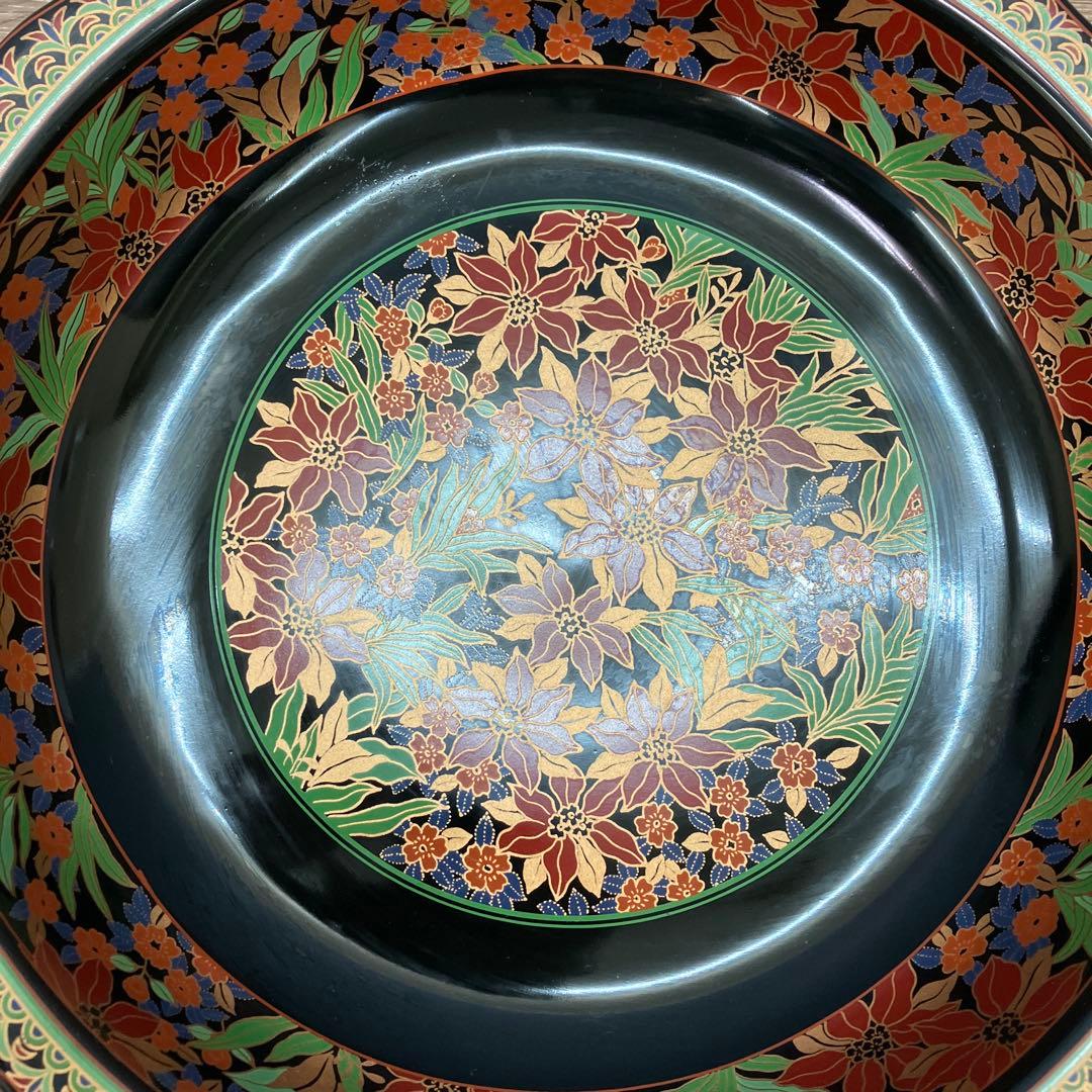 E-1 菓子鉢 盛鉢 花柄 扇面文様 伝統工芸 金彩 陶器製 焼き物 食器