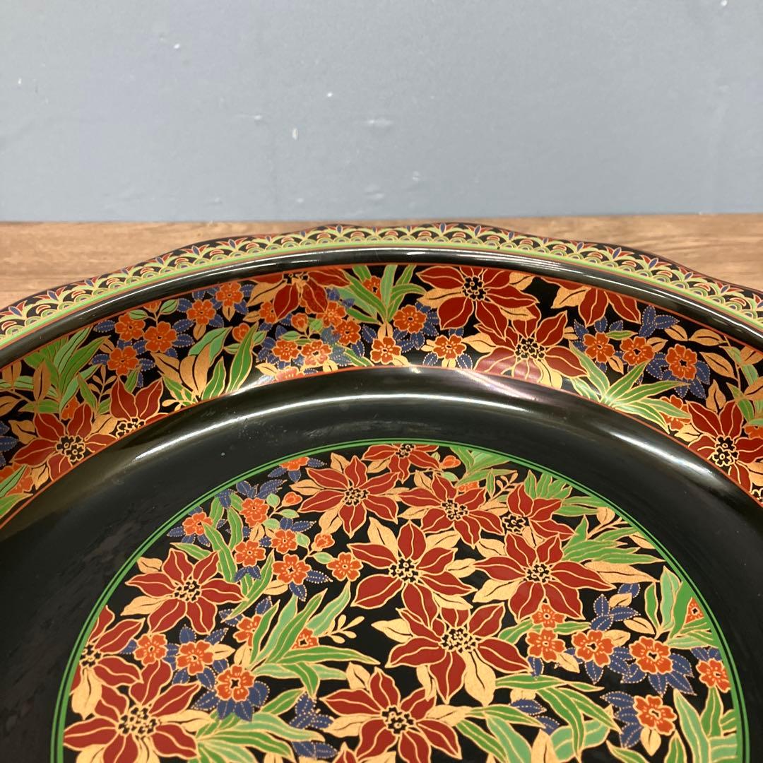 E-1 菓子鉢 盛鉢 花柄 扇面文様 伝統工芸 金彩 陶器製 焼き物 食器