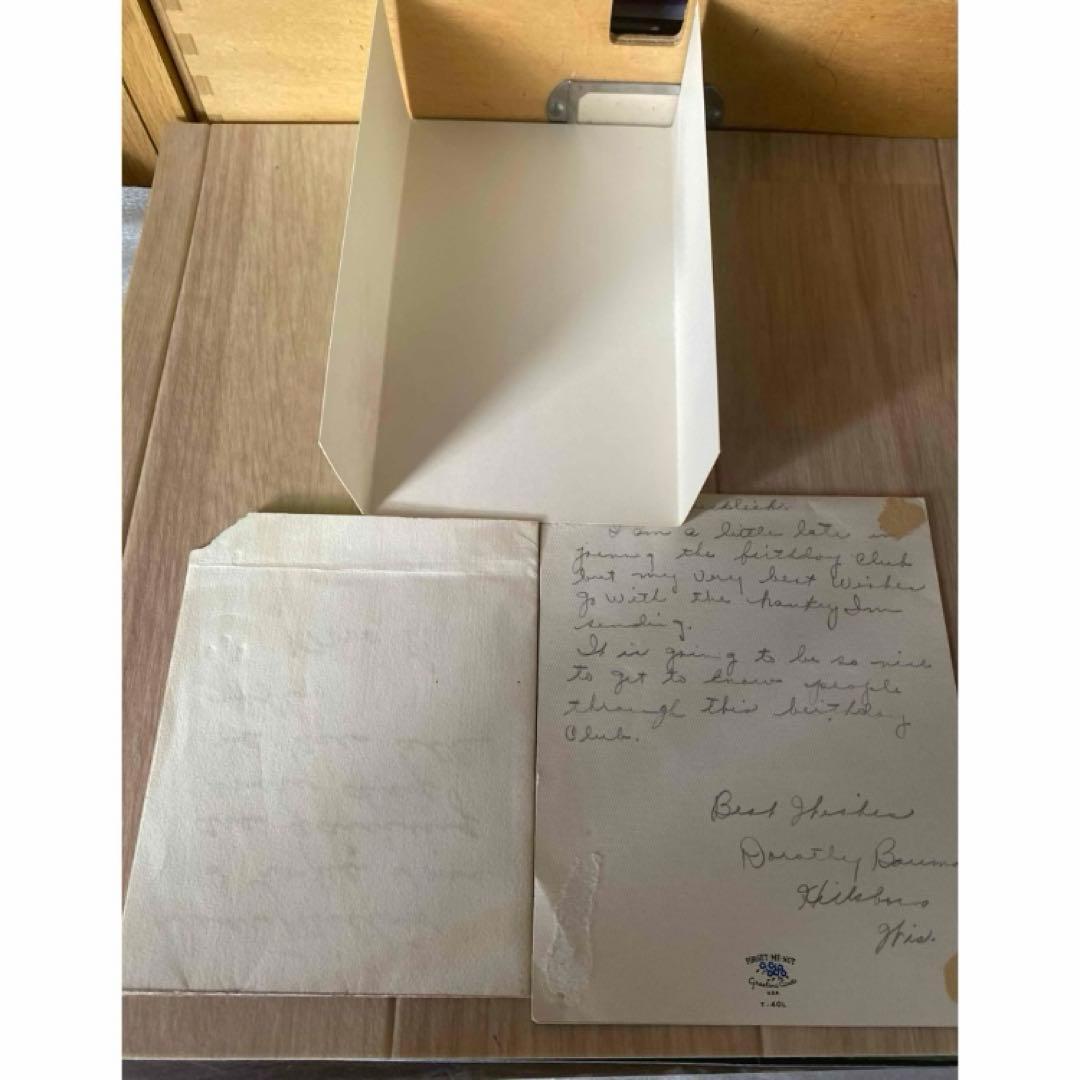 グリーティングカード　手紙　レター　ヴィンテージ 松ぼっくり　クリスマス　犬