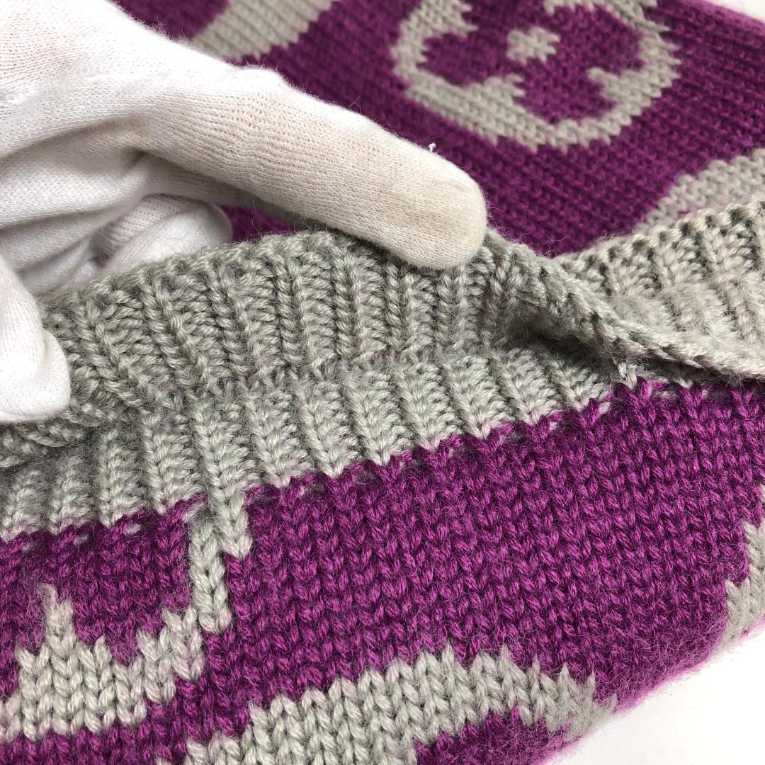 1E314/ルイヴィトン/モノグラム/スヌード/マフラー/グランフロア/パープル