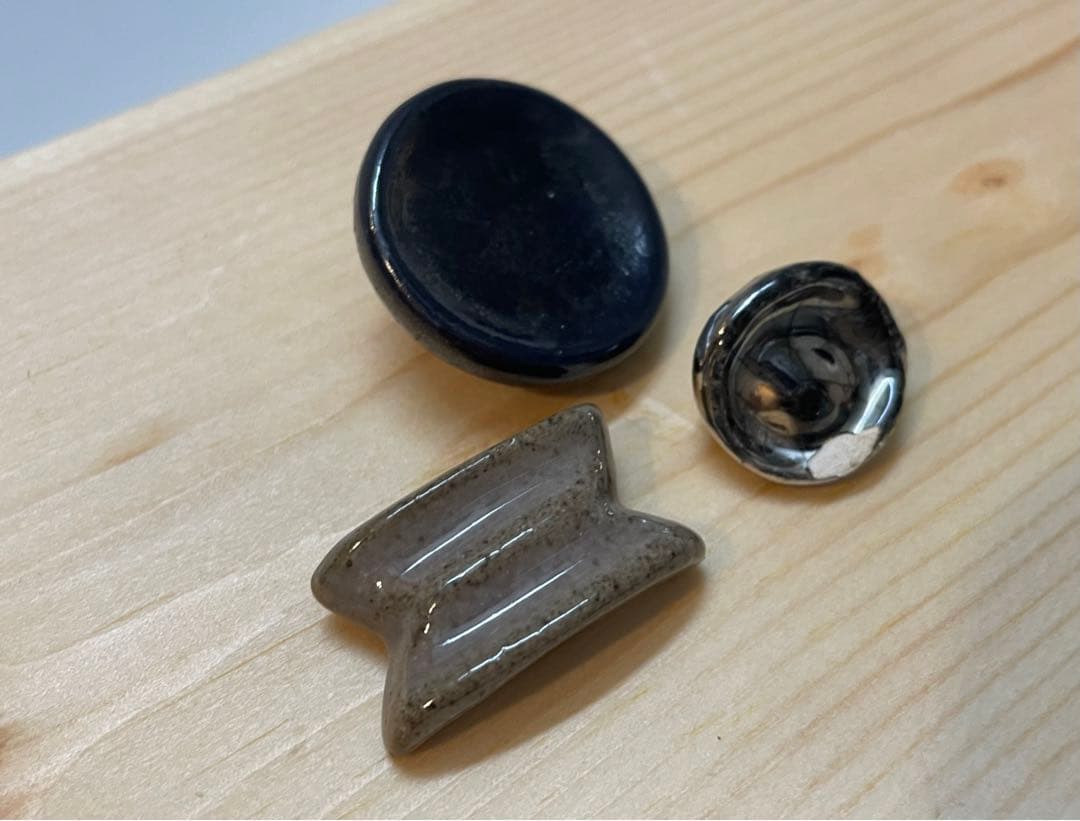 3個セット◆ ルーシーリー　陶製ボタン　国立工芸館　ビミニボタン