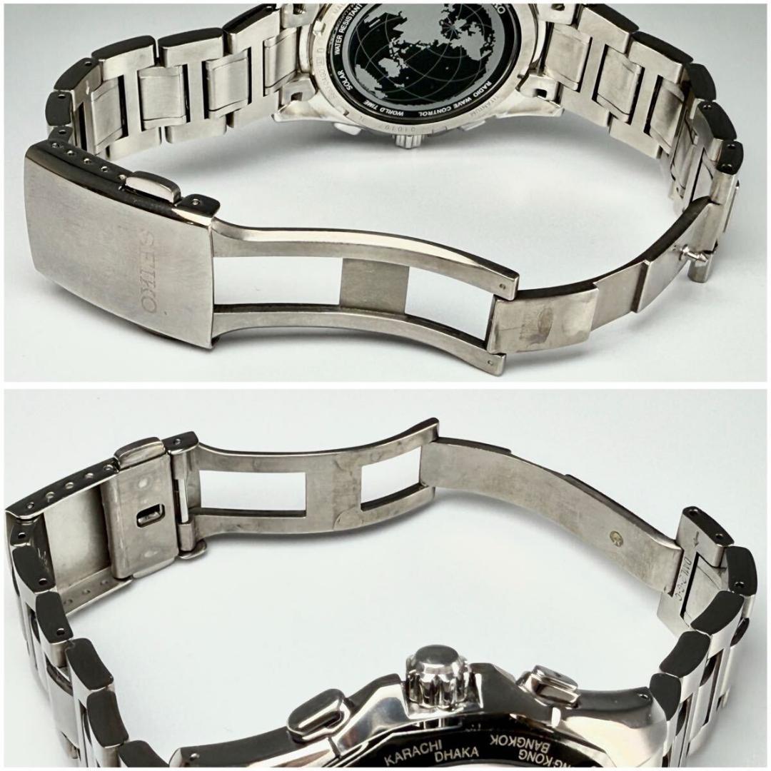 美品【稼働】セイコー ブライツ 腕時計 電波ソーラー チタン ワールドタイム