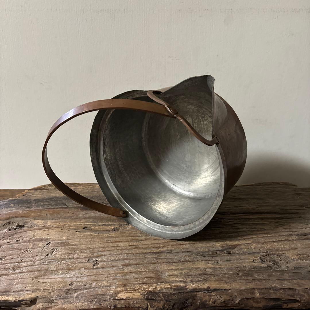 シャビー　古い片口銅鍋　その⑤コッパーケトル　薬缶　ガーデニング　古道具　李朝