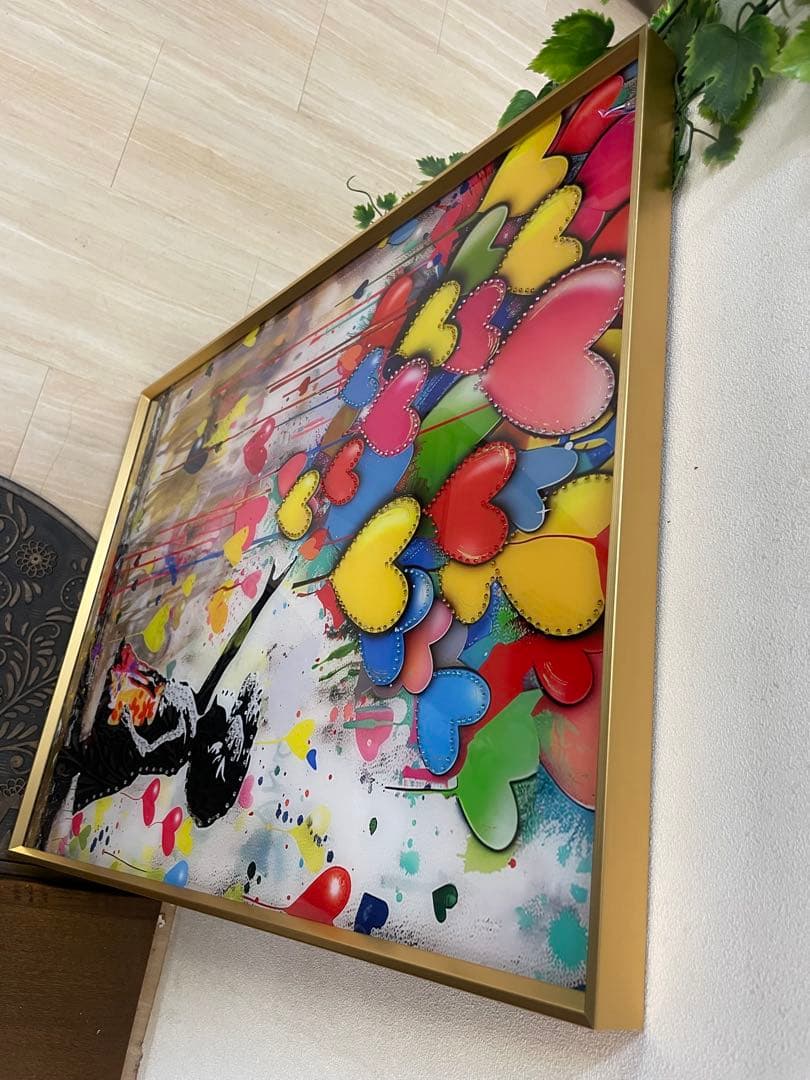 ビジュー　アートパネル　バンクシー　風船と少女　壁掛け　パネル　アート　絵　絵画