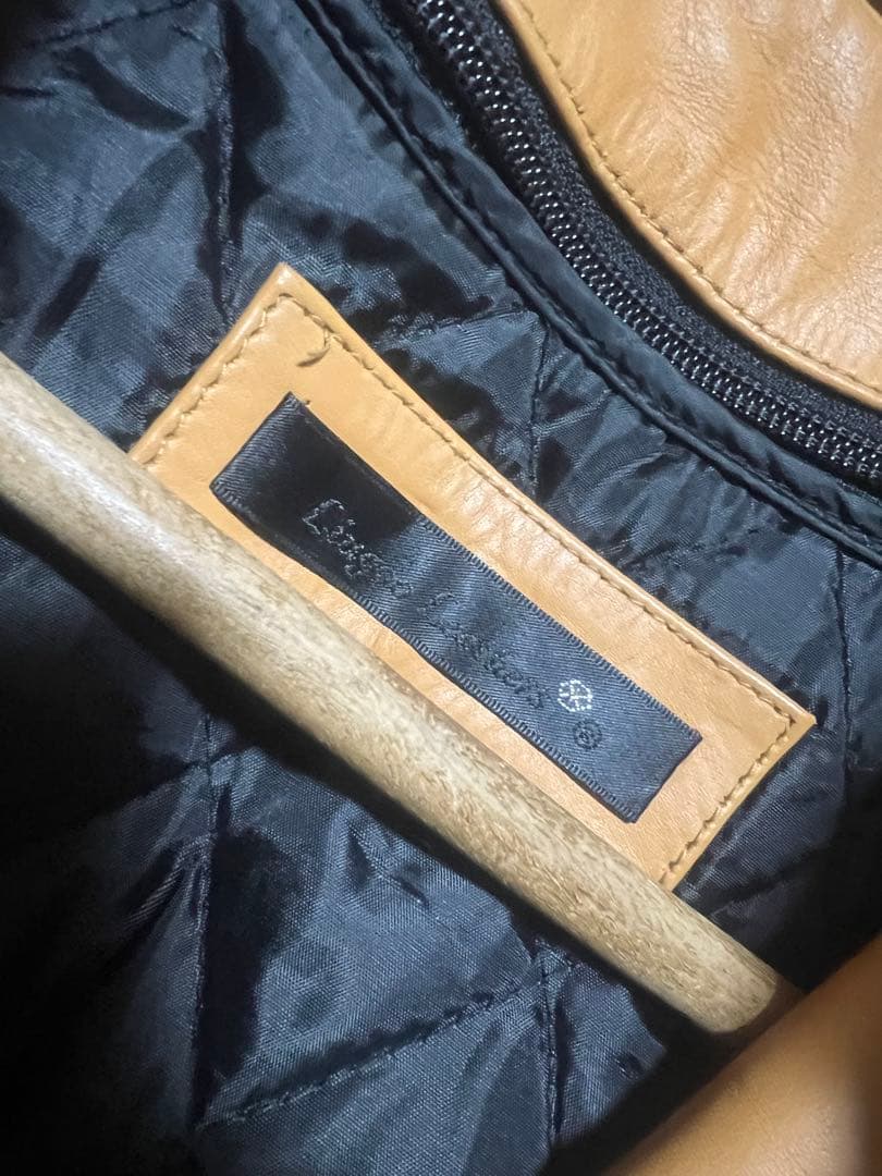 Liugoo Leathers シングルライダース 本革レザー 牛革 ブラウン