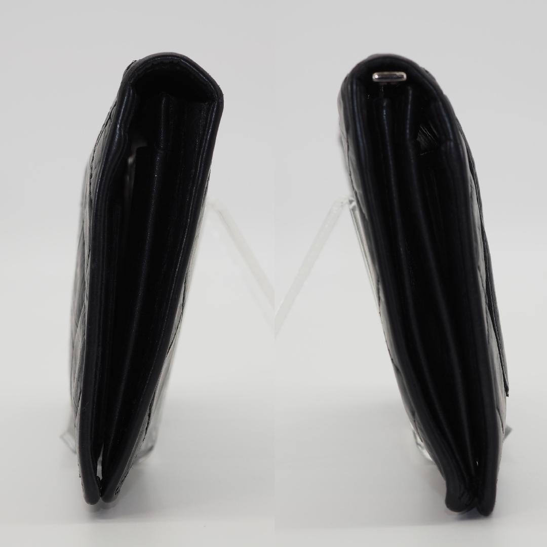 CHANEL シャネル カンボンライン 長財布 黒×黒