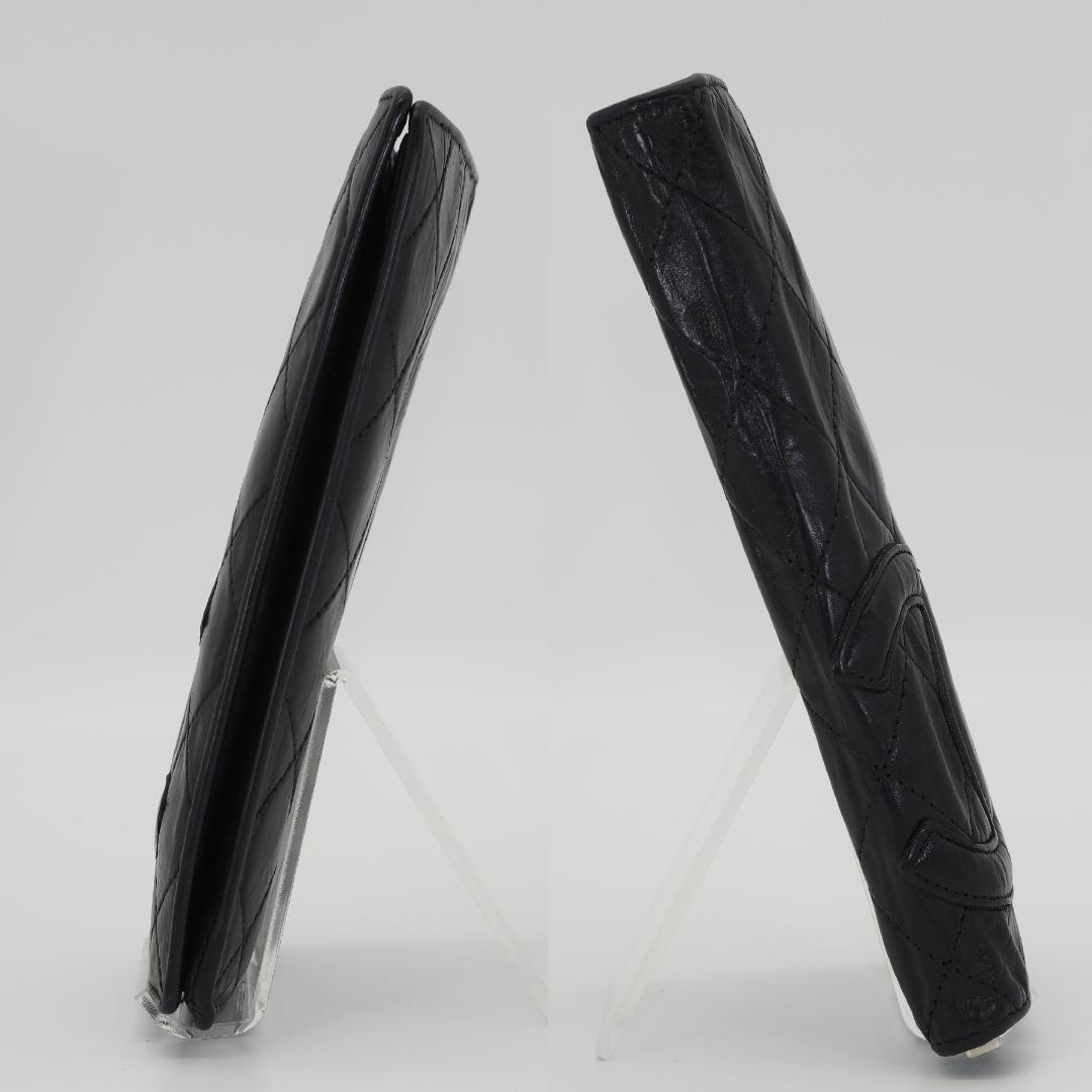 CHANEL シャネル カンボンライン 長財布 黒×黒