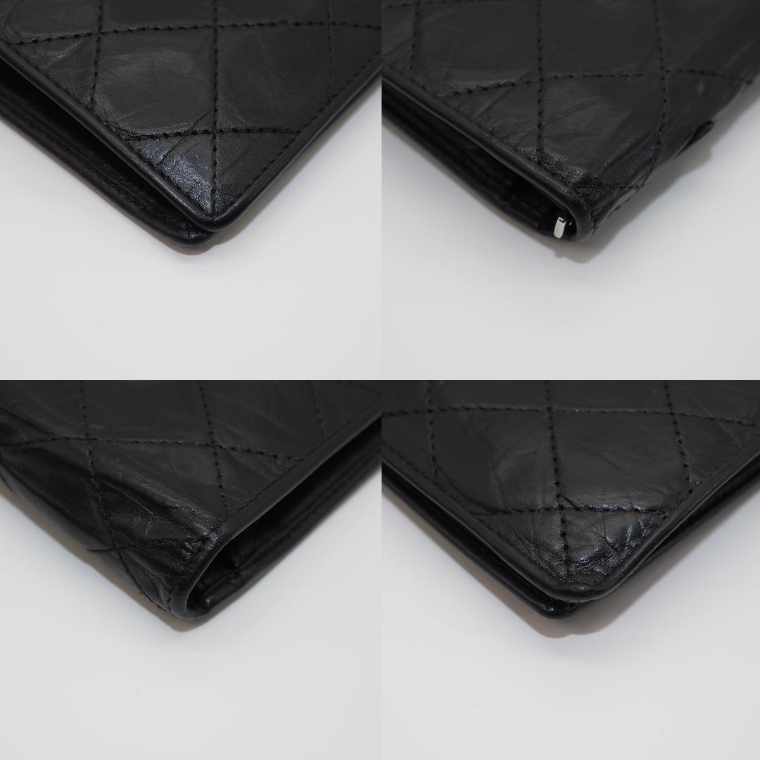 CHANEL シャネル カンボンライン 長財布 黒×黒