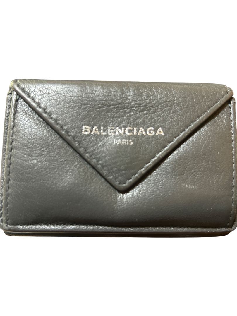 BALENCIAGA ペーパーミニ 三つ折り財布 ダークグレー