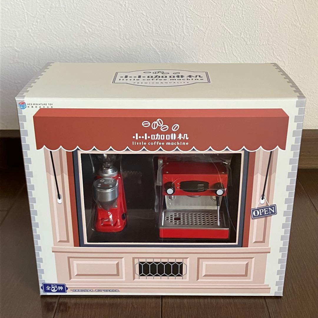 ミニチュア　コーヒーマシン　エスプレッソマシン　チェリーレッド　ドールハウス