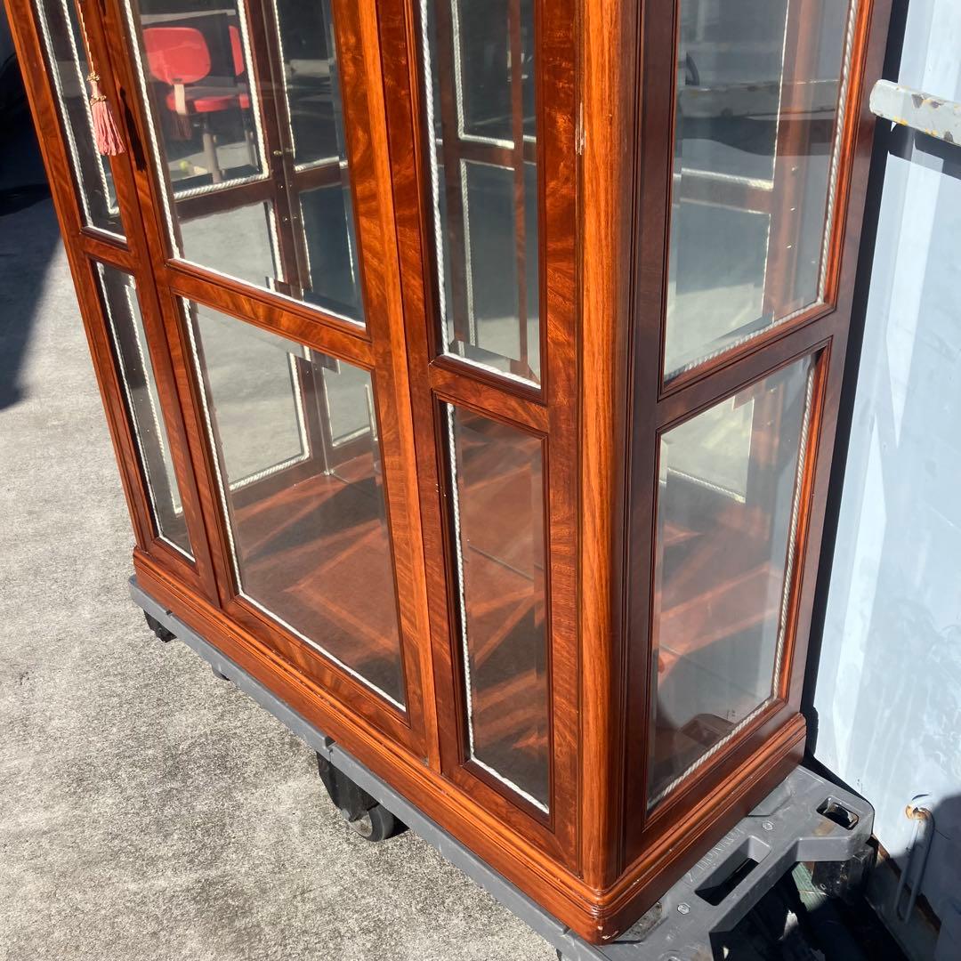 イタリア家具 木製大型 アーチ型ガラスショーケース 飾り棚 アンティーク