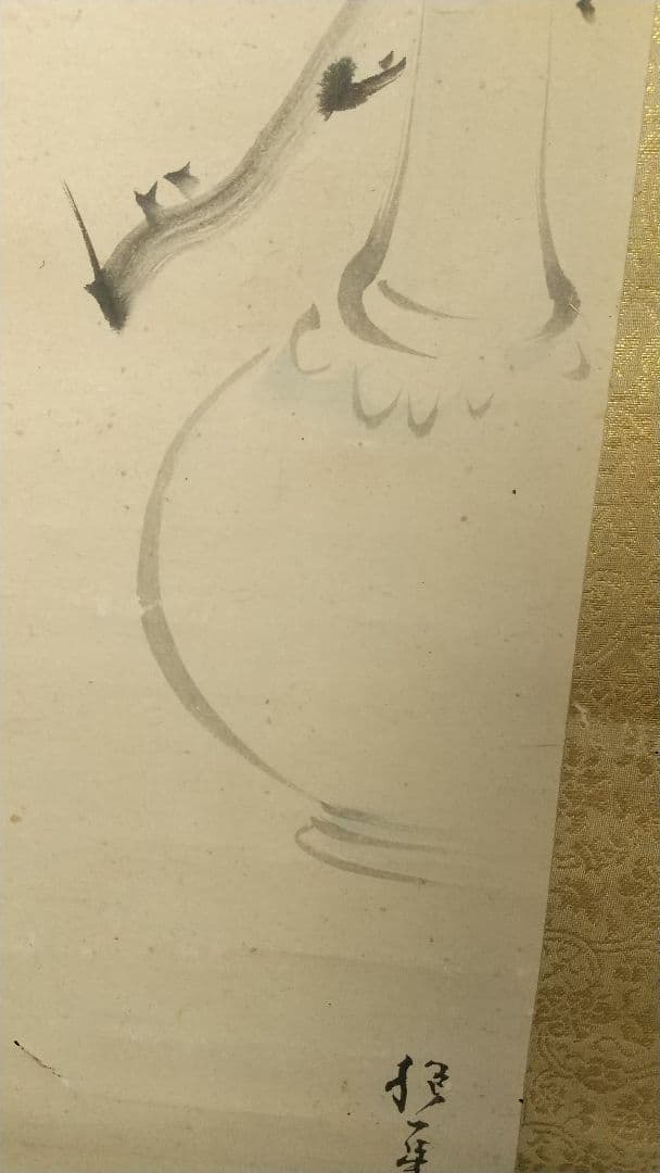 酒井抱一 桃節句 紙本 掛軸 虫食い傷み目立つ 琳派