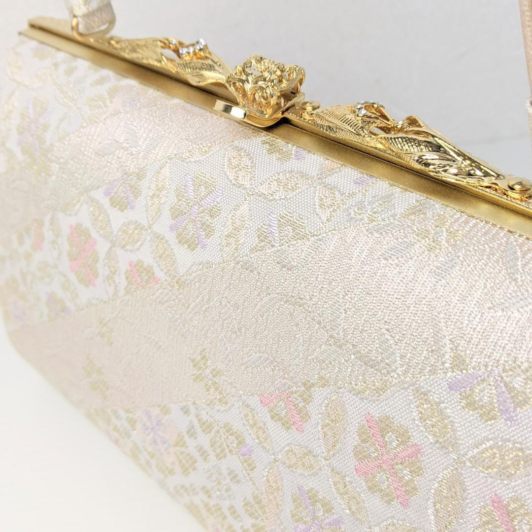 紗織 ブランド 草履 バッグ セット 帯地 ゴールド フォーマル Mサイズ H3