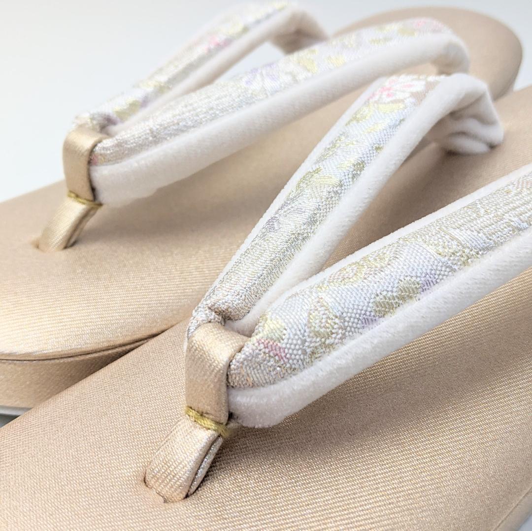紗織 ブランド 草履 バッグ セット 帯地 ゴールド フォーマル Mサイズ H3