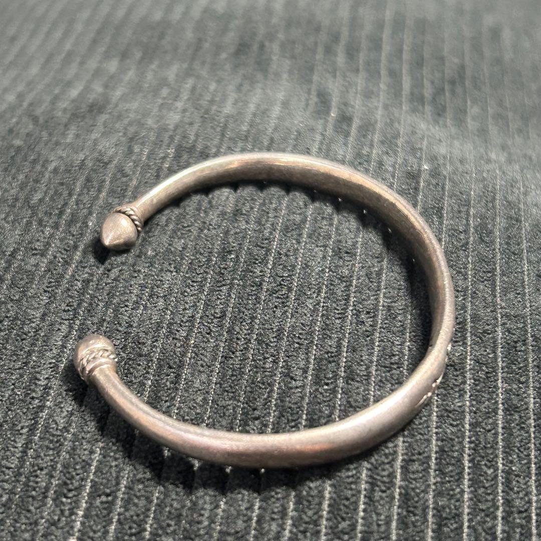 saad バングル シルバー925 唐草　波　ビンテージ　インディアンジュエリー