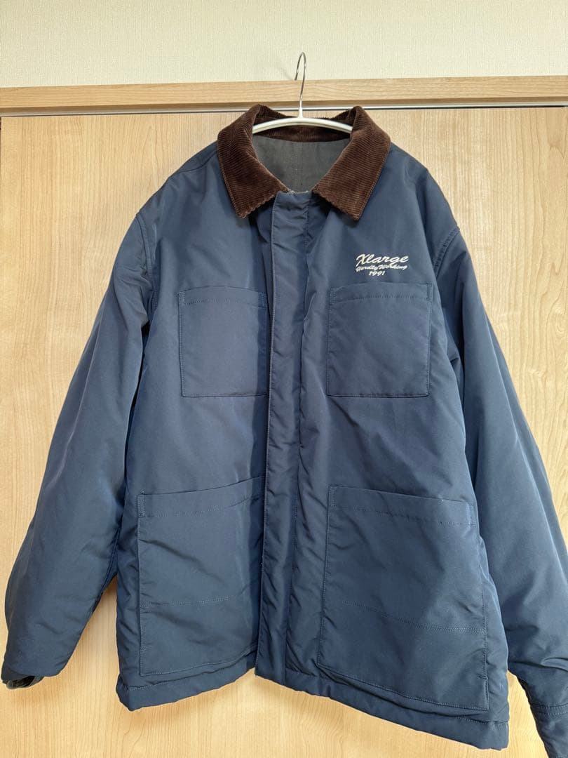 X-LARGE リバーシブルジャケット カーキ ネイビー